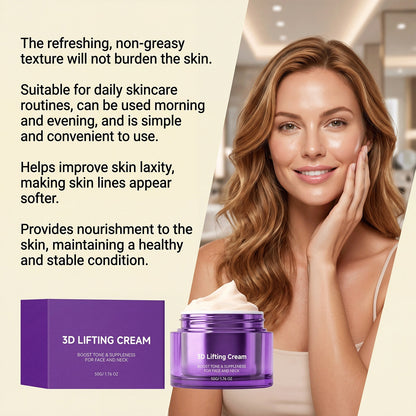 3D Lifting Cream Moisturizing Face & Neck Cream for Smooth, Firm-Looking Skin