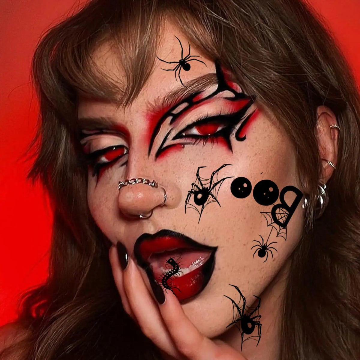 10Pcs Spider Web Tattoo Stickers for Halloween Disposable Temporary Tattoos for Men Women Face Makeup Body Art Decration Tattoos
