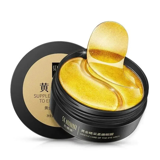 60Pcs Golden Moisturizing Eye Mask Relieve Eye Fatigue Nourish Eye Area Collagen Crystal Eye Mask Korean Skin Care Masks