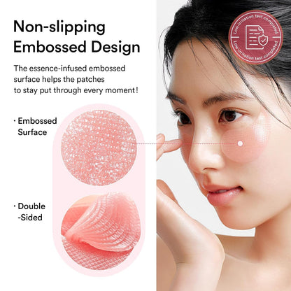 PDRN Retinal Eye Patches for Rejuvenating & Puffy Eyes with Glow Jelly, Niacinamide, 60 Count, Korean Skin Care
