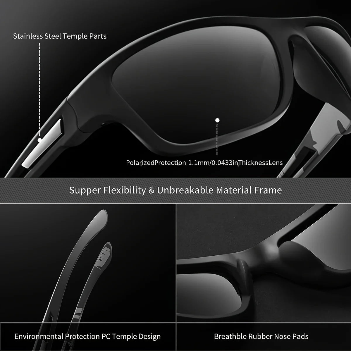 2024 New Luxury Polarized Sunglasses Men'S Driving Shades Male Sun Glasses Vintage Travel Fishing Classic Sun Glasses