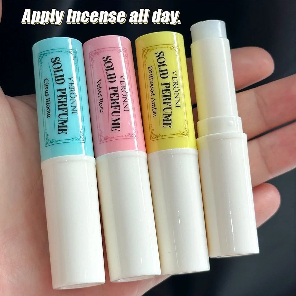 3Pcs Solid Perfume Sticks - Long-Lasting, Natural & Fresh Scent Long Lasting Fragrance Portable Pocket Solid Balm for Dating