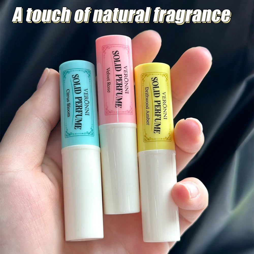 3Pcs Solid Perfume Sticks - Long-Lasting, Natural & Fresh Scent Long Lasting Fragrance Portable Pocket Solid Balm for Dating