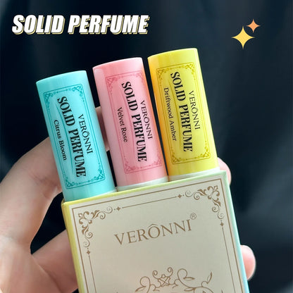 3Pcs Solid Perfume Sticks - Long-Lasting, Natural & Fresh Scent Long Lasting Fragrance Portable Pocket Solid Balm for Dating