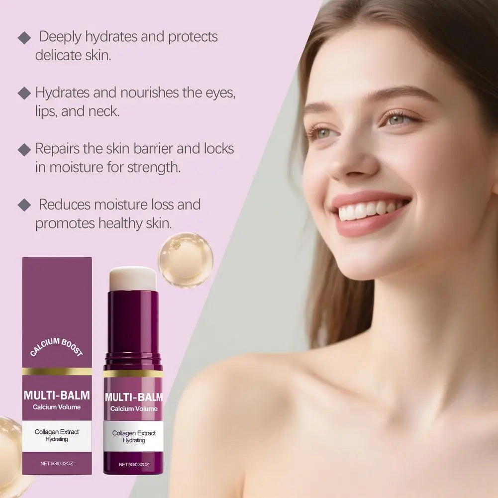 1/2/3PCS Calcium Volume Multi Balm Stick,Collagen Moisturing Stick Face Cream anti Wrinkle Hydrating for Eyes Neck Face Skincare