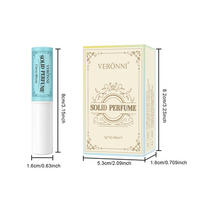 3Pcs Solid Perfume Sticks - Long-Lasting, Natural & Fresh Scent Long Lasting Fragrance Portable Pocket Solid Balm for Dating
