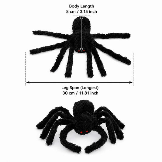 Large Black Spider for Halloween, Giant Spider Decoration, Professional Accessories, for Outdoor Yard, Scary Decoration