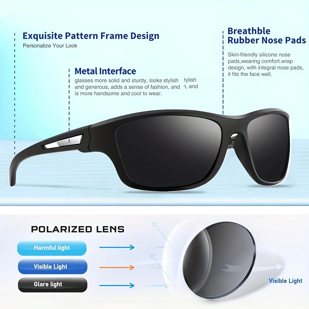 2024 New Luxury Polarized Sunglasses Men'S Driving Shades Male Sun Glasses Vintage Travel Fishing Classic Sun Glasses