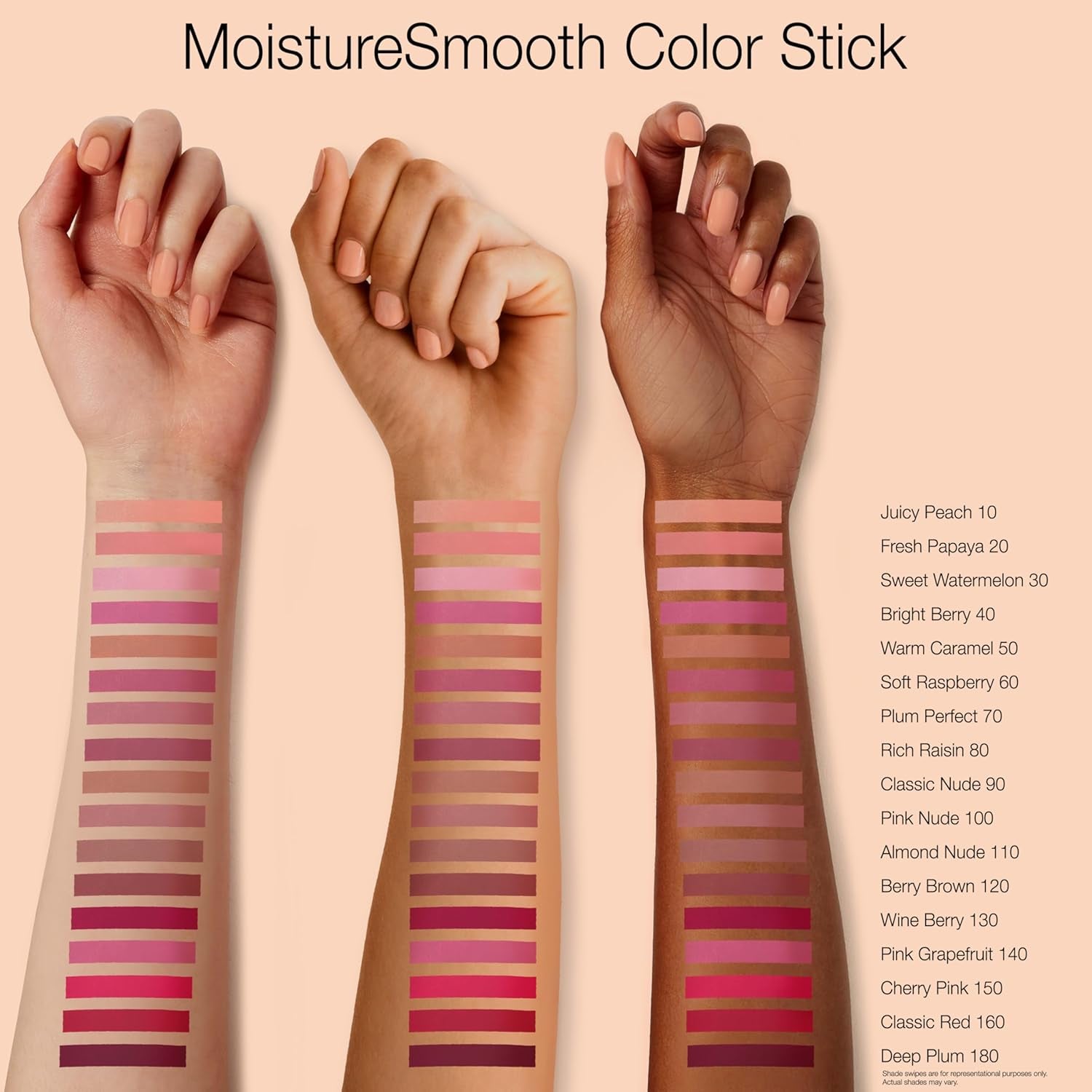 Neutrogena Moisturesmooth Color Stick, 120 Berry Brown, .011 Oz, 36 Pack